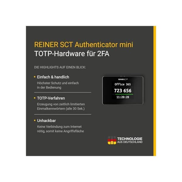 Authenticator Mini - REINER SCT - TOTP-generator - USB-C - 2FA-säkerhet