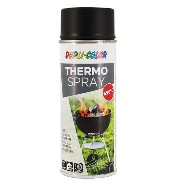 Sprayfärg - Duplicolor - Svart - Värmebeständig - 400ml - Matt finish Svart