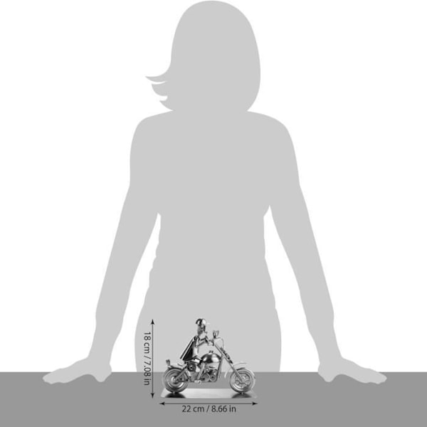Statuett - BRUBAKER - Motorcyklist - Metall - 9x17,5x22 cm - Dekorativ