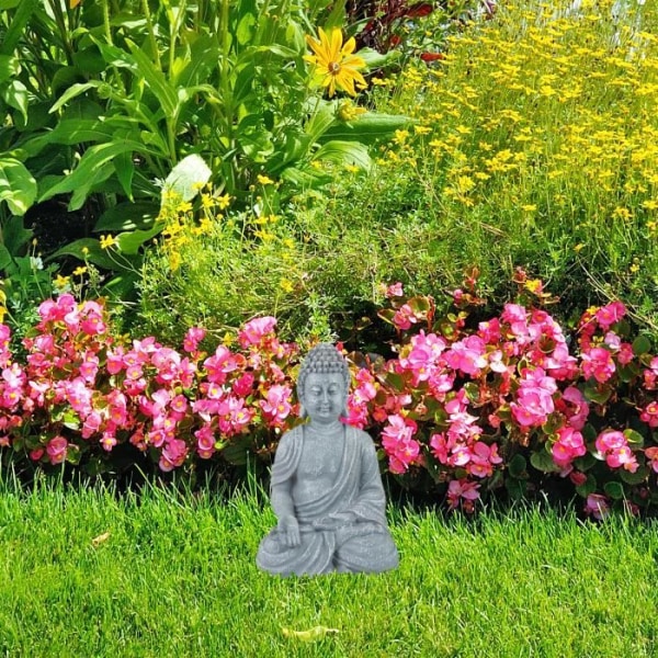 Relaxdays Buddha staty Buddha statyett trädgårdsdekoration Zen skulptur 30 cm - 4052025935092