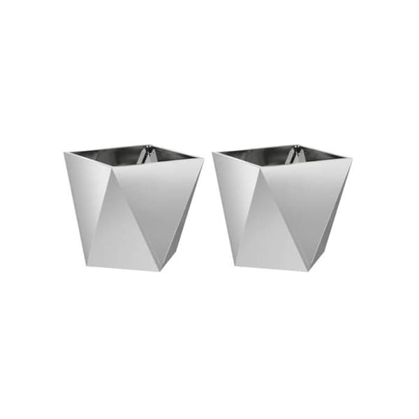 Galvaniserad stålplanteringslåda - vidaXL - 2 delar - Silver - 40x40x40 cm - Montering krävs - Robust