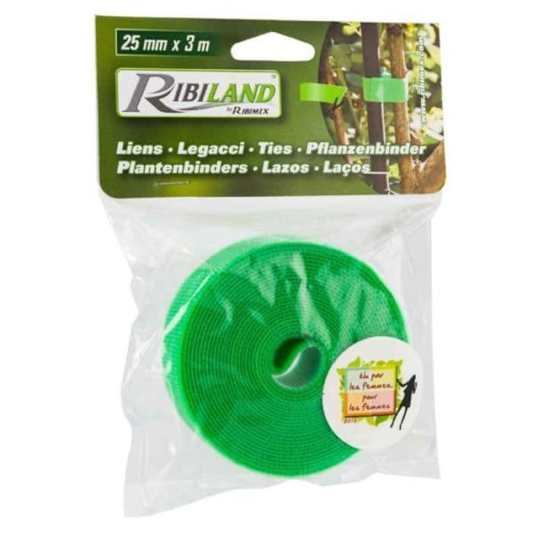 Trädgårdssnöre - RIBILAND - 25mmx3m - Grön - Återanvändbar - Lätt att klippa Grön