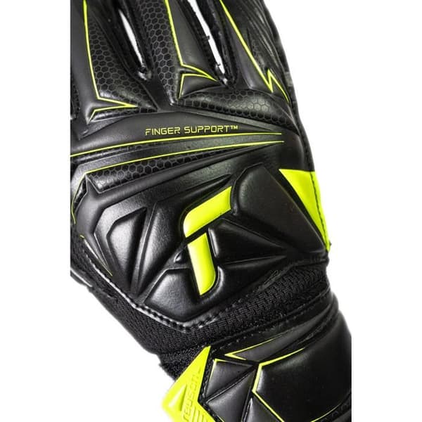 Målvaktshandskar barn Reusch Attrakt Starter Solid Finger Support - svart/säkerhetsgul svart/säkerhetsgul tre