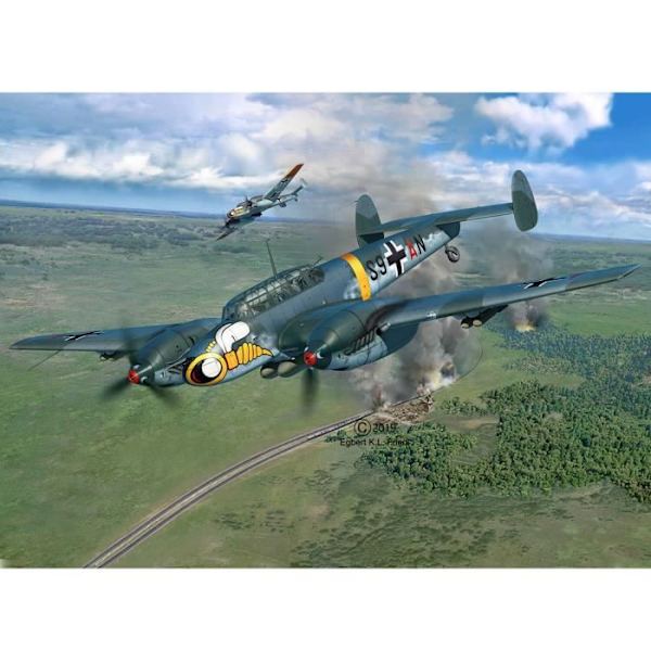 Militärflygplansmodell - REVELL - Messerschmitt Bf110 C-7 - 423 delar - skala 1/32 Unik