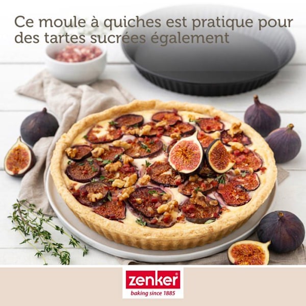 Quicheform - Zenker - 30 cm - Rostfritt stål - Non-stick - Svart Svart
