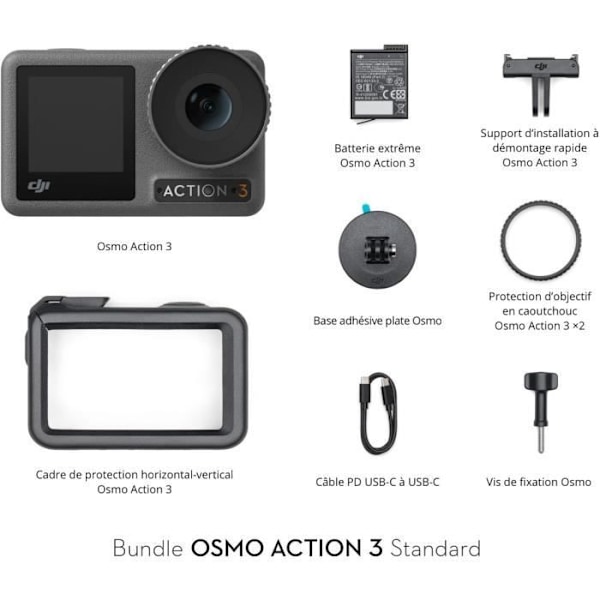 4K Actionkamera - DJI Osmo Action 3 Standard Combo - Svart Svart