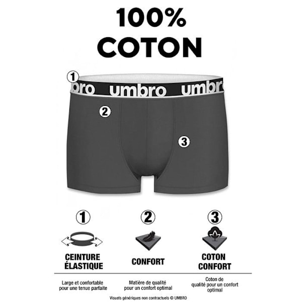 Umbro herrboxers 100% bomull - Paket om 5 - Flerfärgad Flerfärgad M