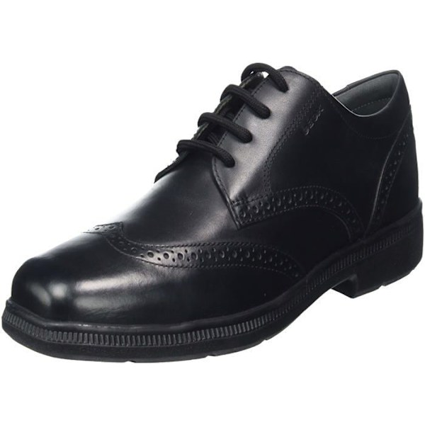 Richelieu-skor - Geox - Jr Federico A - Full-grain läder - Gummisula - Lätt Svart 44