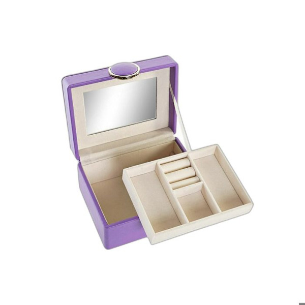 Smyckeskrin - Ej specificerad - Lila - 23 x 17 x 10 cm - Polyuretan - MDF trä lila lila