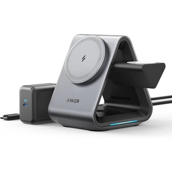 Laddare - Anker - 737 MagGo - 3-i-1 - Snabbladdning 15 W - MFi-certifierad