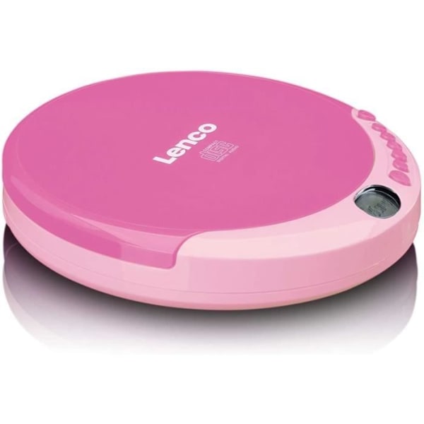 Lenco CD-011 Bärbar Walkman Diskman CD-spelare med hörlurar och Micro USB-laddningskabel Rosa - CD-011PINK