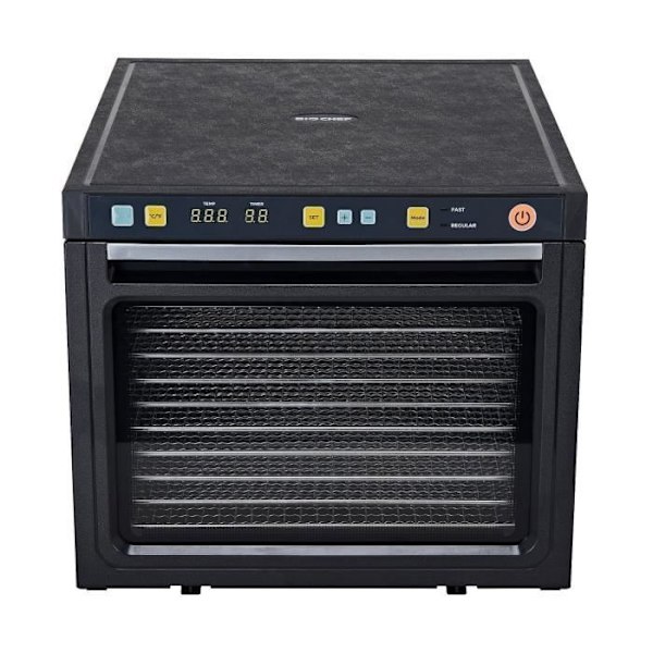 Biochef Savana Food Dehydrator 6 brickor - brickor i rostfritt stål, BPA-fria - timer, förinställt torkläge Svart