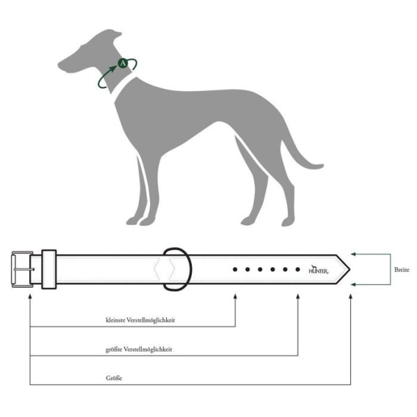 Hunter Halsband - 46960 - Basic 42 Nickel Halsband för hundar Svart 35-39,5 cm