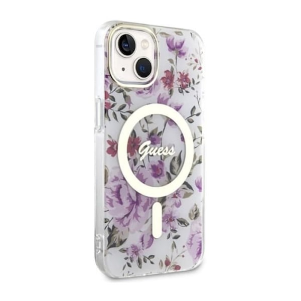 Guess Flower MagSafe - Fodral för iPhone 14 Plus (Transparent) - 3666339115647