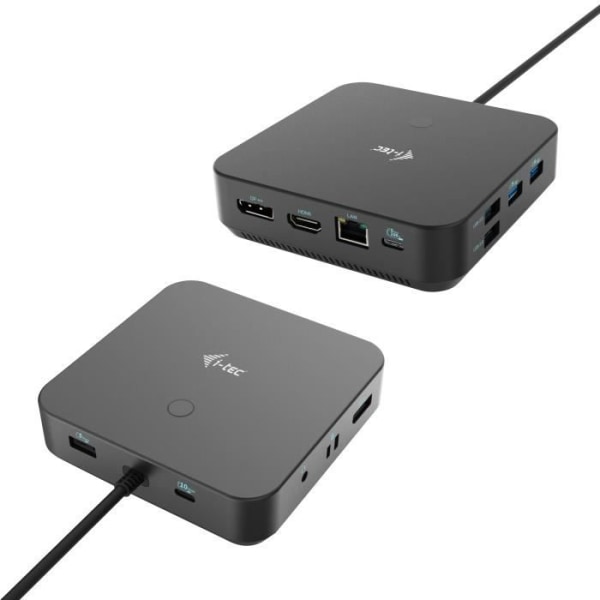 I-Tec USB-C HDMI Dual DP Dockningsstation med 100W strömförsörjning - svart - TU