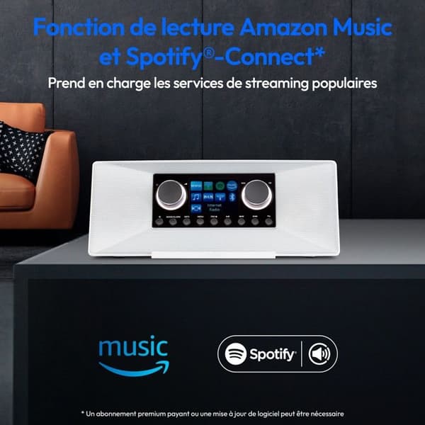 Radio Internet - MEDION MD89289 - DAB+ - WLAN - FM - Spotify Connect - DLNA - USB - Vit Vit