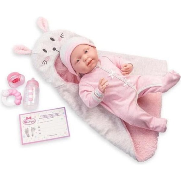Berenguer - Bunny Bunting nyfödd babydocka med rosa tillbehör