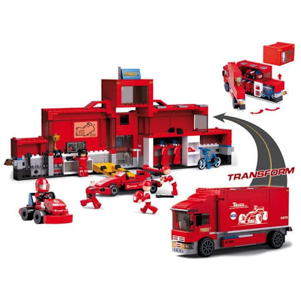Lego-kompatibla klossar - Konstruktion - Formel 1 - Sluban Röd