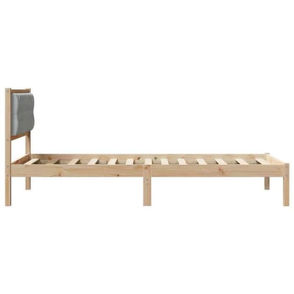 vidaXL Sängram Ljusgrå 100 x 200 cm Massivt trä 878209