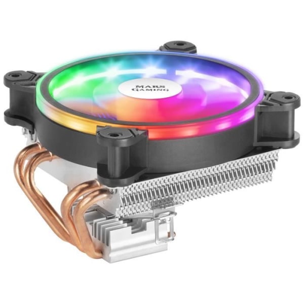 Mars Gaming MCPU220 - Svart Dual ARGB CPU-kylare - TDP 140W - Tyst PWM Svart