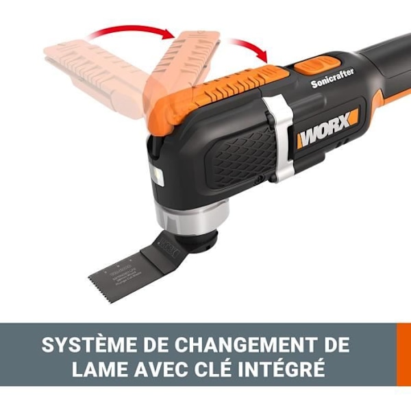 Multifunktionellt oscillationsverktyg - WORX - WX696.9 - 20V - Enkel bladbyte - Variabel hastighet