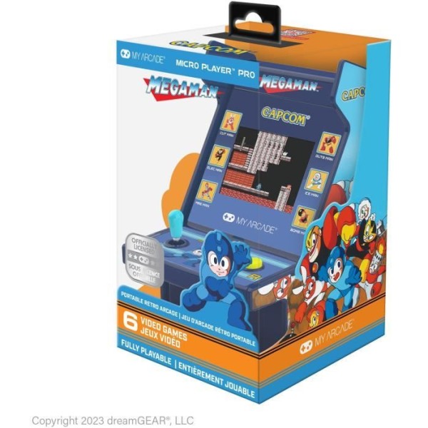 Retrogaming-konsol - Capcom - Micro Player PRO Mega Man - 7 cm högupplöst skärm - 6 spel ingår