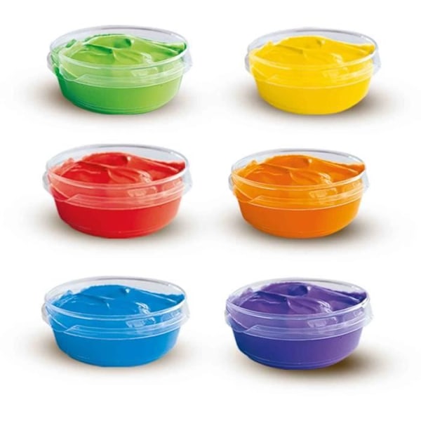 Fingerfärg 6 färger x 45ml - SES CREATIVE - Färgintensitet och enkel tvätt. Flerfärgad