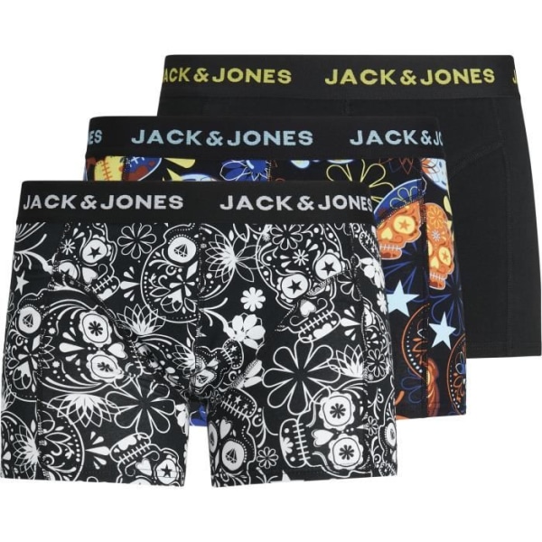 Boxers - JACK & JONES - 3-pack - Svart/Gul - Skalletryck - Anatomisk komfort Svart XL