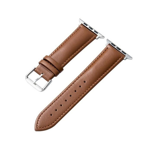 Crong Noble Band - Rem i äkta läder för Apple Watch 42/44/45 mm (Mokka) - 5904310702041