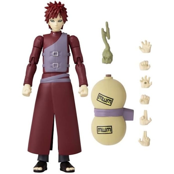 Anime Heroes Gaara figur - BANDAI Naruto Shippuden - 17 cm - 16 artikulationspunkter Flerfärgad