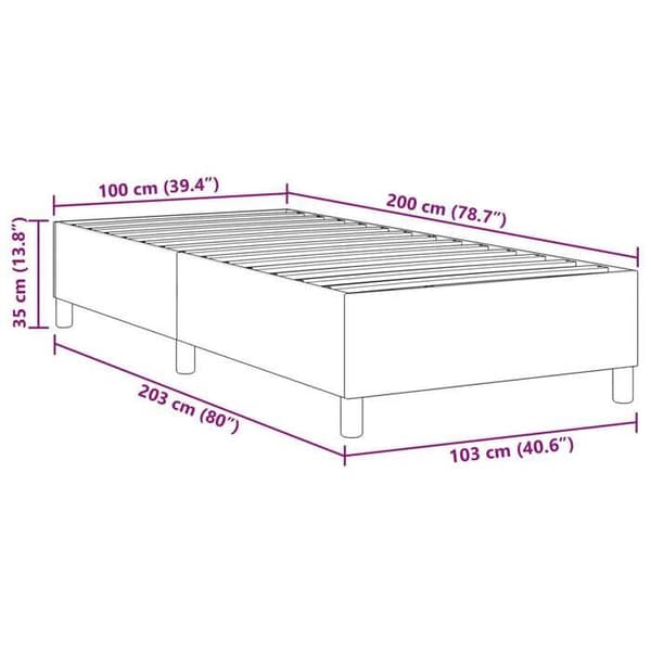 vidaXL Plattformssängram Blå 100 x 200 cm 3337395