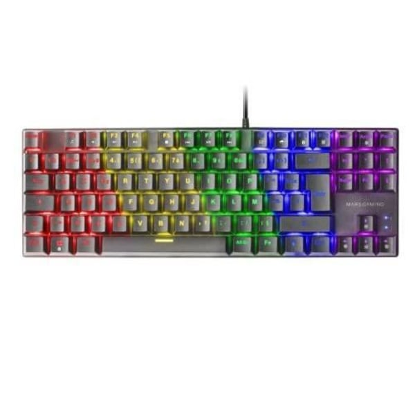 Mekaniskt spelartangentbord (brun switch) Mars Gaming MK80 RGB (svart)