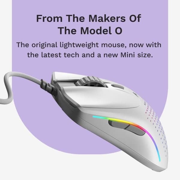 Souris Gaming - GLORIOUS - Modell O 2 Mini - Ultra lätt 49g - Sensor 26000 dpi - 6 programmerbara knappar Vit