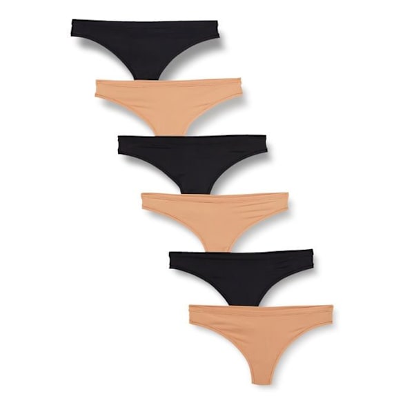 String - tanga Essentials - AEBEMF09M5Camel - Amazon String (Stora storlekar tillgängliga) Kvinna, 6-pack Noir/Bronze Lavé 40