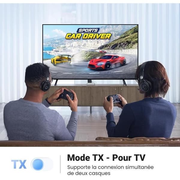 Bluetooth-adapter - UGREEN - Sändare Jack 5.4 - 2 i 1 - Dubbelparning - 18 timmars batteritid