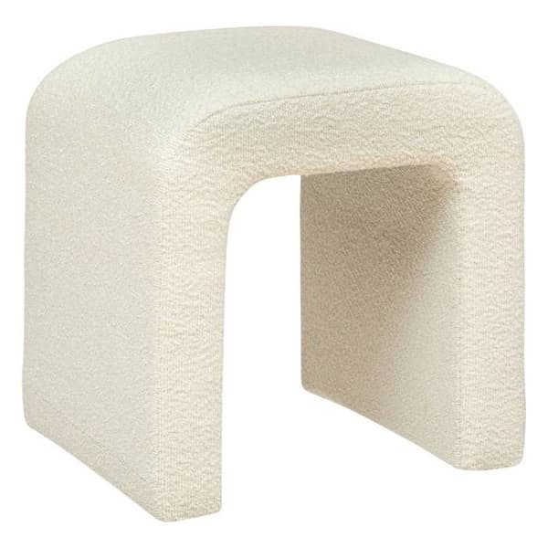 Puff "Sevi" i bouclé 41x35cm vit Vit