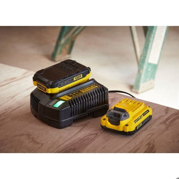 Startsats - STANLEY FATMAX V20 - SFMCB14M1-QW - 2A laddare + 1 18V 4Ah batteri Gul