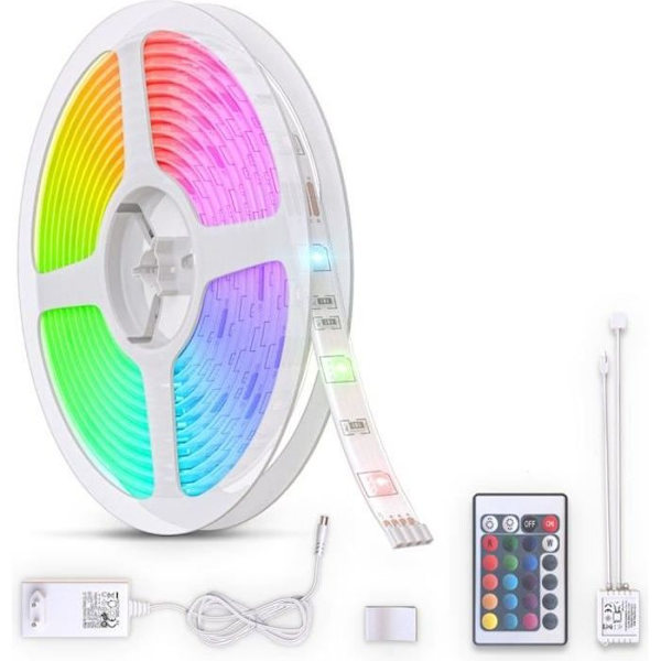LED-list - B.K.Licht - 3m - Silikon - RGB - Fjärrkontroll - Dimbart RGB