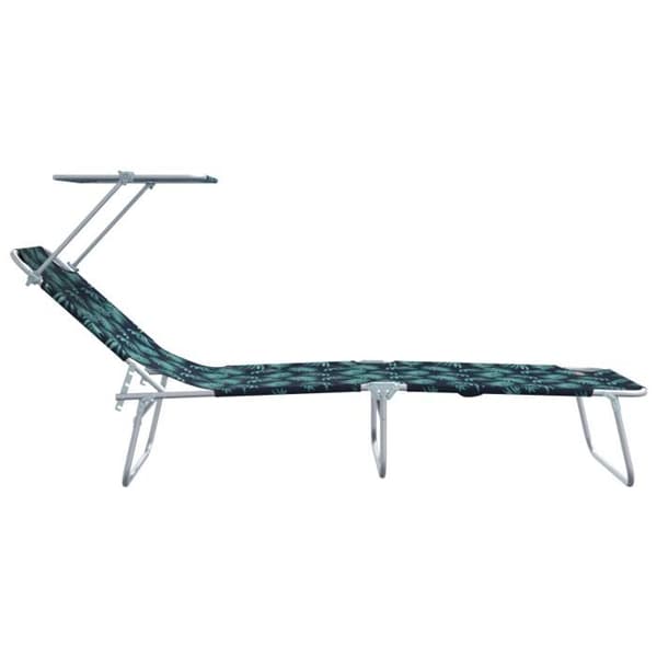 Fällbara Chaises Longues 2 st med Bladmönster 600D Oxford Tyg