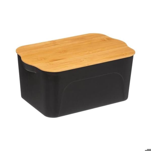 Plastlåda med bambulock 6,5L - 5 five simply smart Svart