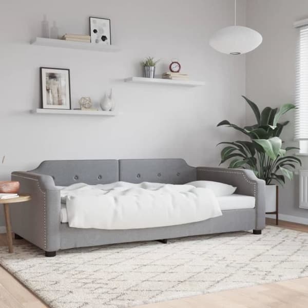 vidaXL Dagbädd Ljusgrå 80x200 cm Tyg 354200