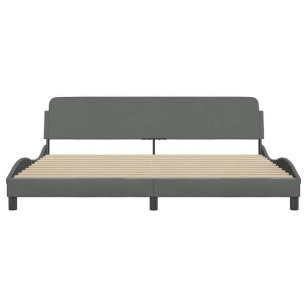 vidaXL Dover sängram mörkgrå 200x200 cm tyg 373246