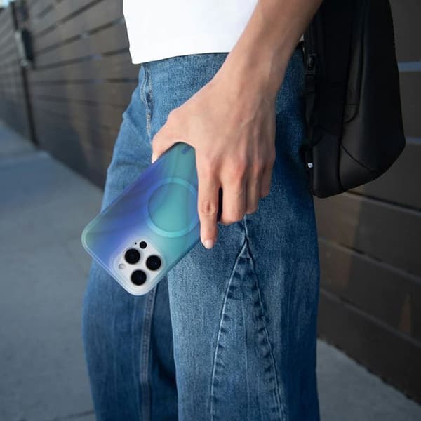 Coque iPhone 16 Pro Max - INCACE - Halo Case MagSafe - Blå - Tidal Ocean - Halvstyv Tidvatten hav