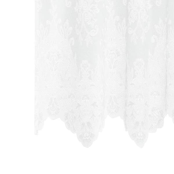 vidaXL Blommig Spetsgardin Vit 200 x 1200 cm Polyester 4107858