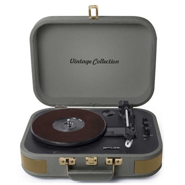 Muse MT-201 BTG stereo vinyl skivspelare - Grå - 33/45/78 rpm - MP3 och Bluetooth uppspelning Grå
