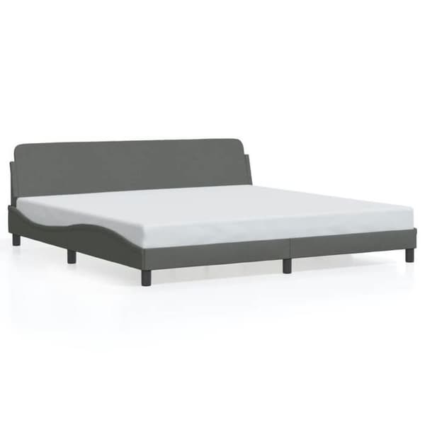 vidaXL Dover sängram mörkgrå 200x200 cm tyg 373246