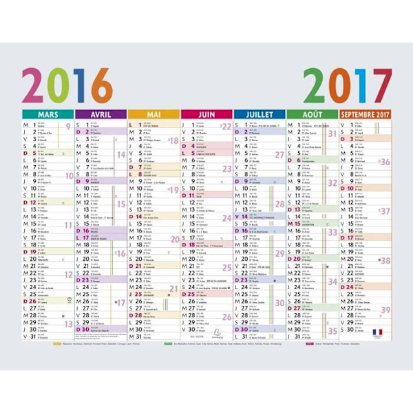 Skolkalender - Flerfärgad - 430x335 - 13 månader - För barn - Blandet Flerfärgad