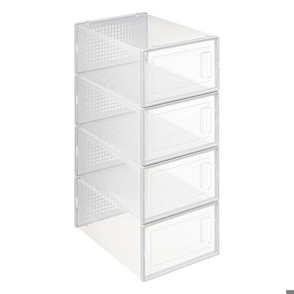 Set med 4 plastskoförvaringslådor M - 5five Transparent