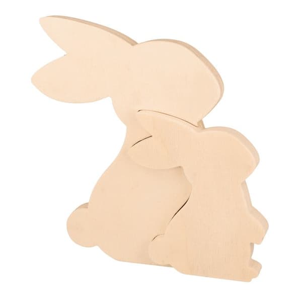 Häckande kaniner 20 cm beige