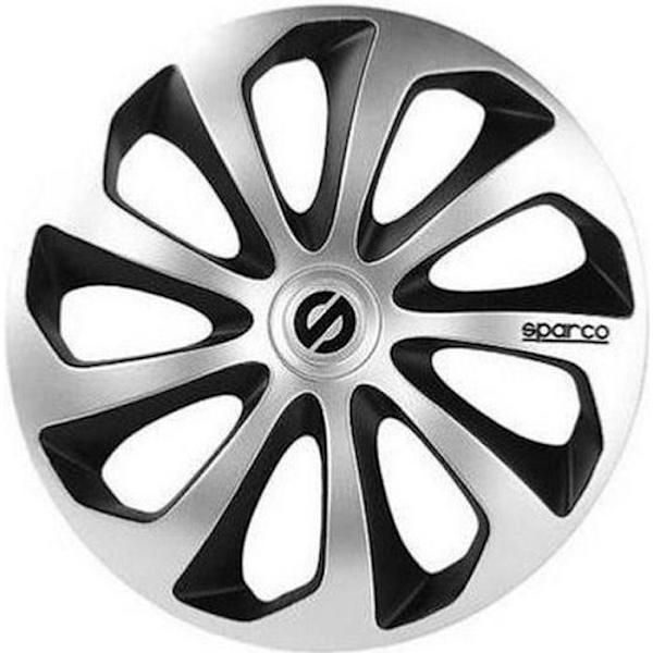 SPARCO 4 navkapslar 15 tum Sicilia silver och svart